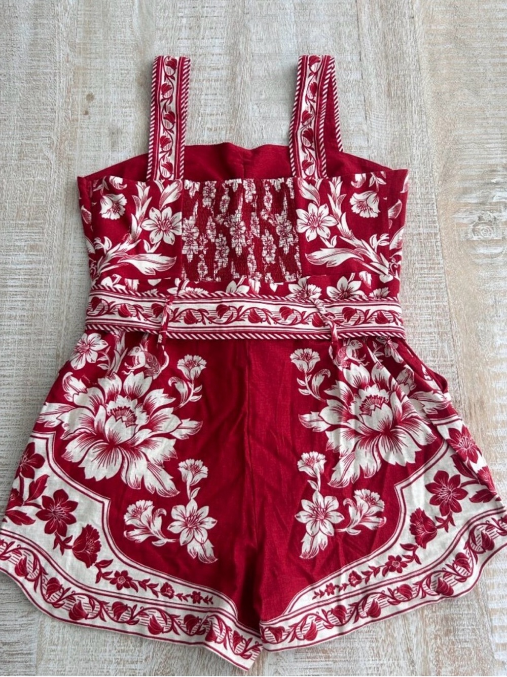 Farm Rio Guanacaste Red Gathering Romper ❤️ - Picture 5 of 8